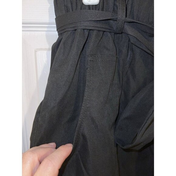 NWT KANCY KOLE High Waist A-Line Paperbag Waist Skirt with Pockets Black Sz L - Picture 5 of 13